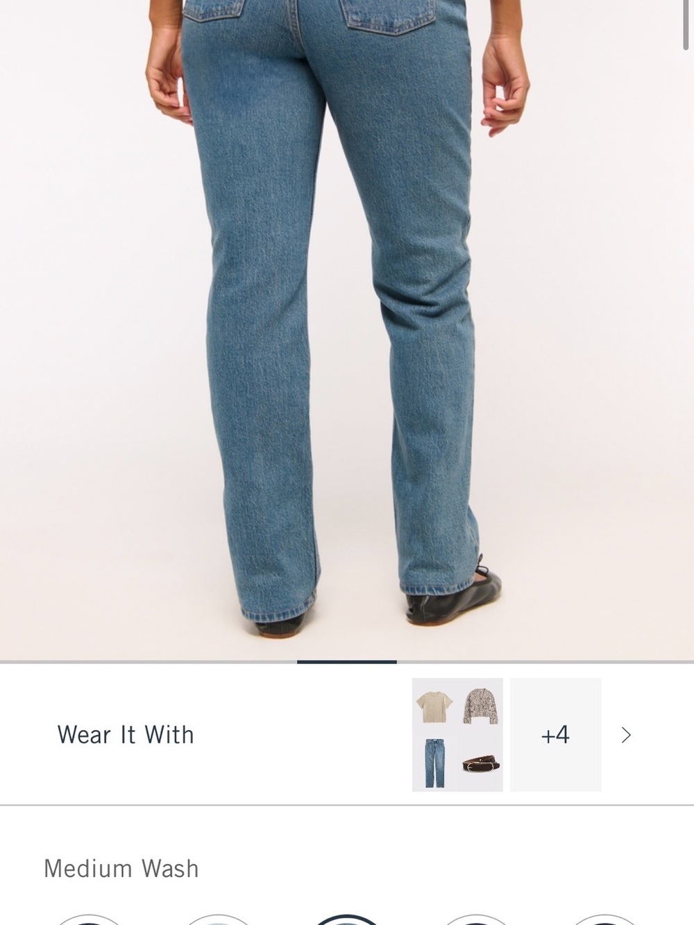 Abercrombie Curve Love Mid-Rise 90s Straight Jean - Blue - Picture 2 of 5